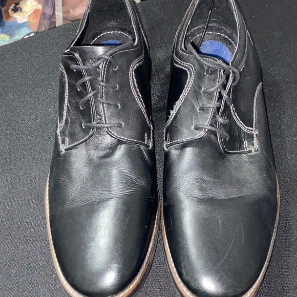 NUNN BUSH MENS SIZE 12 BLACK LEATHER LACE UP COMFORT GEL DRESS FLEX SHOES CLEAN - Picture 1 of 15